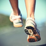 Runnning shoes on runner