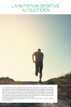 Livret pratique : La nutrition sportive au quotidien - 22 pages
