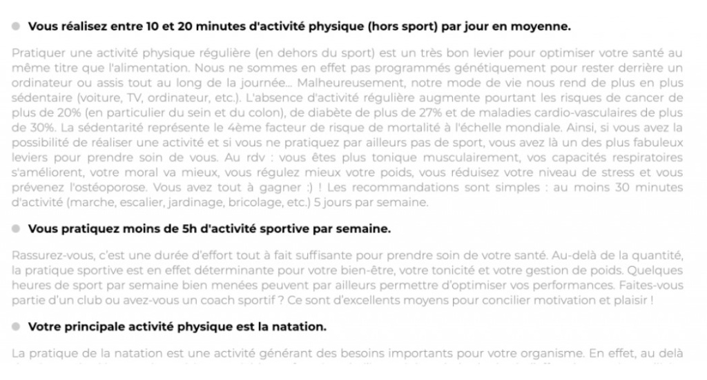 Evonutri votre activité physique