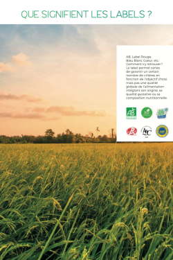 Livret pratique : Que signifient les labels ? - 8 pages